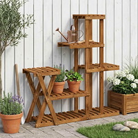 vidaXL Växtställ Naturlig 95 x 25 x 101,5 cm Massivt Akaciaträ
