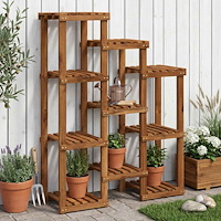 vidaXL Växtställ Naturlig 85 x 30 x 114,5 cm Massivt Akaciaträ