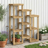 vidaXL Växtställ Vit 85 x 30 x 114,5 cm Massivt Akaciaträ