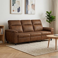vidaXL Soffa Brun 214 x 90 x 95 cm Faux Mockaläder