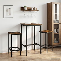 vidaXL Barpall 2 st Rökt ek 40 x 32 x 64 cm Konstruerat trä