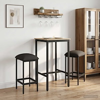 vidaXL Barpall 2 st Mörkgrå 40 x 32 x 64 cm Konstruerat trä