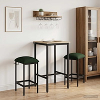 vidaXL Barpall 2 st Mörkgrön 40 x 32 x 64 cm Konstruerat trä