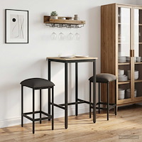vidaXL Barpall 2 st Mörkgrå 40 x 32 x 74 cm Konstruerat trä