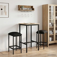 vidaXL Barpall 2 st Svart 40 x 32 x 74 cm Konstruerat trä