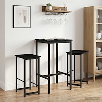 vidaXL Barpall 2 st Svart ek 40 x 32 x 74 cm Konstruerat trä