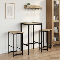 vidaXL Barpall 2 st Sonoma-ek 40 x 32 x 74 cm Konstruerat trä