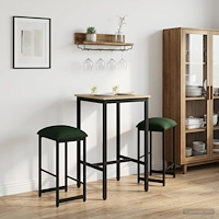 vidaXL Barpall 2 st Mörkgrön 40 x 32 x 74 cm Konstruerat trä