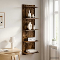 vidaXL Vägg hylla Rökt ek 30 x 15 x 100 cm Konstruerat trä