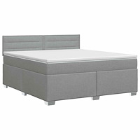 vidaXL Kontinentalsäng med madrass Ljusgrå 160 x 200 cm Tyg