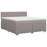 vidaXL Kontinentalsäng med madrass Taupe 180 x 200 cm Tyg