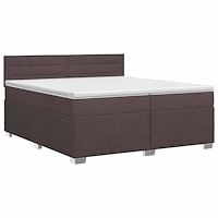 vidaXL Kontinentalsäng med madrass Mörkbrun 200 x 200 cm Tyg