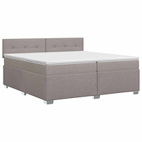 vidaXL Kontinentalsäng med madrass Taupe 200 x 200 cm Tyg