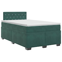 vidaXL Kontinentalsäng med madrass Mörkgrön 120 x 190 cm Sammet