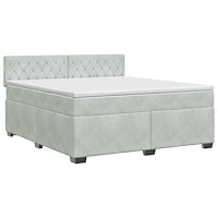 vidaXL Kontinentalsäng med madrass Ljusgrå 160 x 200 cm Sammet