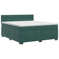 vidaXL Kontinentalsäng med madrass Mörkgrön 160 x 200 cm Sammet
