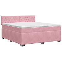 vidaXL Kontinentalsäng med madrass Rosa 200 x 200 cm Sammet