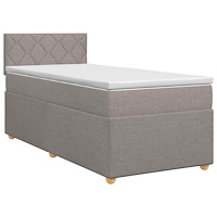 vidaXL Kontinentalsäng med madrass Taupe 90 x 190 cm Tyg