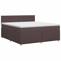 vidaXL Kontinentalsäng med madrass Mörkbrun 140 x 190 cm Tyg