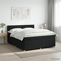 vidaXL Kontinentalsäng med madrass Svart 140 x 190 cm Tyg