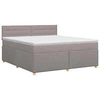 vidaXL Kontinentalsäng med madrass Taupe 160 x 200 cm Tyg