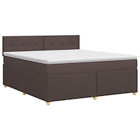 vidaXL Kontinentalsäng med madrass Mörkbrun 160 x 200 cm Tyg