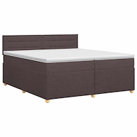 vidaXL Kontinentalsäng med madrass Mörkbrun 200 x 200 cm Tyg