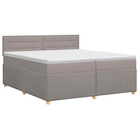 vidaXL Kontinentalsäng med madrass Taupe 200 x 200 cm Tyg