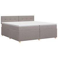 vidaXL Kontinentalsäng med madrass Taupe 200 x 200 cm Tyg