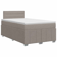 vidaXL Kontinentalsäng med madrass Taupe 120 x 190 cm Tyg