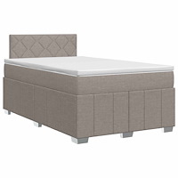 vidaXL Kontinentalsäng med madrass Taupe 120 x 190 cm Tyg