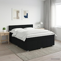 vidaXL Kontinentalsäng med madrass Svart 140 x 200 cm Tyg