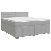 vidaXL Kontinentalsäng med madrass Ljusgrå 160 x 200 cm Tyg