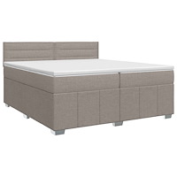 vidaXL Kontinentalsäng med madrass Taupe 200 x 200 cm Tyg