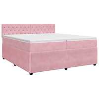 vidaXL Kontinentalsäng med madrass Rosa 200 x 200 cm Sammet