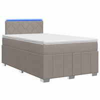 vidaXL Kontinentalsäng med madrass Taupe 120 x 190 cm Tyg