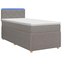 vidaXL Kontinentalsäng med madrass Taupe 100 x 200 cm Tyg