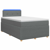 vidaXL Kontinentalsäng med madrass Mörkgrå 120 x 190 cm Tyg