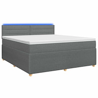 vidaXL Kontinentalsäng med madrass Mörkgrå 180 x 200 cm Tyg