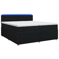 vidaXL Kontinentalsäng med madrass Svart 200 x 200 cm Tyg