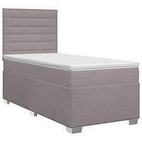 vidaXL Kontinentalsäng med madrass Taupe 100 x 200 cm Tyg