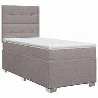 vidaXL Kontinentalsäng med madrass Taupe 100 x 200 cm Tyg
