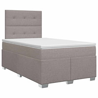 vidaXL Kontinentalsäng med madrass Taupe 120 x 200 cm Tyg