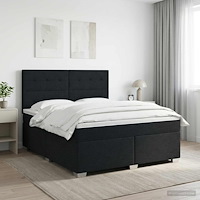 vidaXL Kontinentalsäng med madrass Svart 140 x 190 cm Tyg