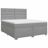 vidaXL Kontinentalsäng med madrass Ljusgrå 160 x 200 cm Tyg