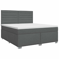 vidaXL Kontinentalsäng med madrass Mörkgrå 180 x 200 cm Tyg