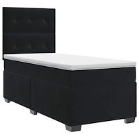 vidaXL Kontinentalsäng med madrass Svart 80 x 200 cm Sammet