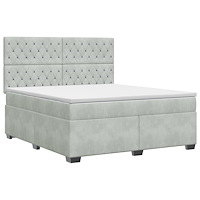 vidaXL Kontinentalsäng med madrass Ljusgrå 160 x 200 cm Sammet