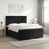 vidaXL Kontinentalsäng med madrass Svart 160 x 200 cm Sammet