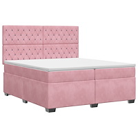 vidaXL Kontinentalsäng med madrass Rosa 200 x 200 cm Sammet